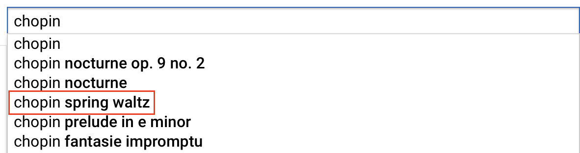 Google search results showing that the choping spring waltz is a popular search