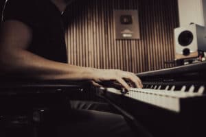 MIDI keyboard in studio